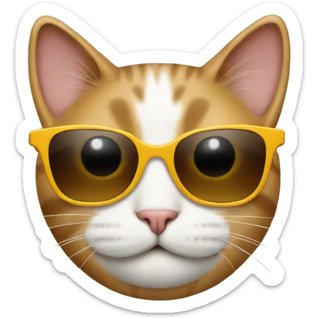 Cat with sunglasses sticker