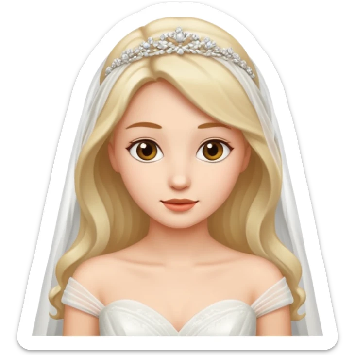 A beautiful women wearing weeding wear dress sticker