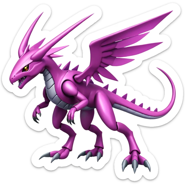  Cool Edgy Shiny Ethereal Legendary Digimon-Genesect-Palkia-hybrid full body sticker