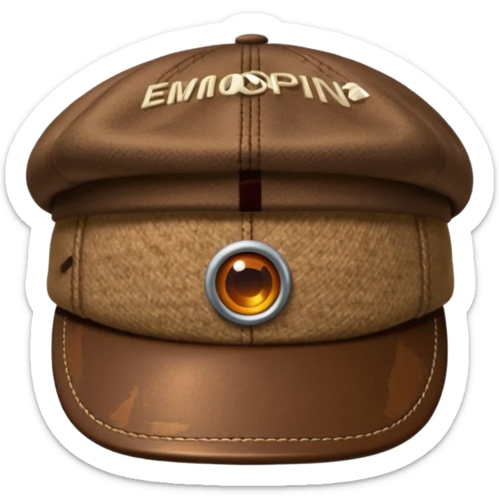 brown cap hat sticker