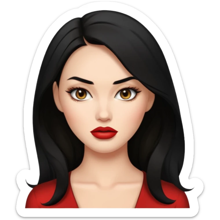 “Emoji girl, femme fatale, black hair. megan fox vibes sticker