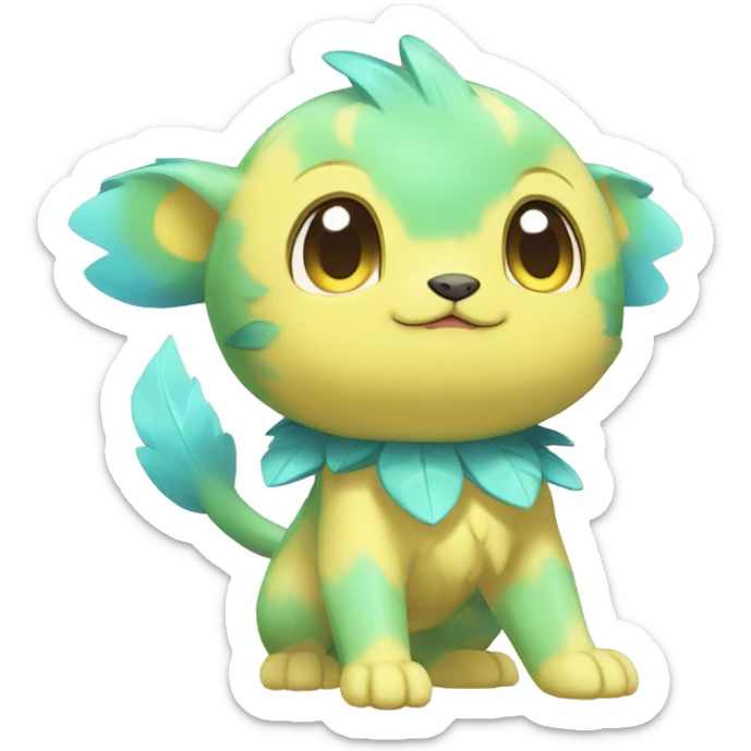 Cute cool shiny colorful animal hybrid Fakemon full body sticker