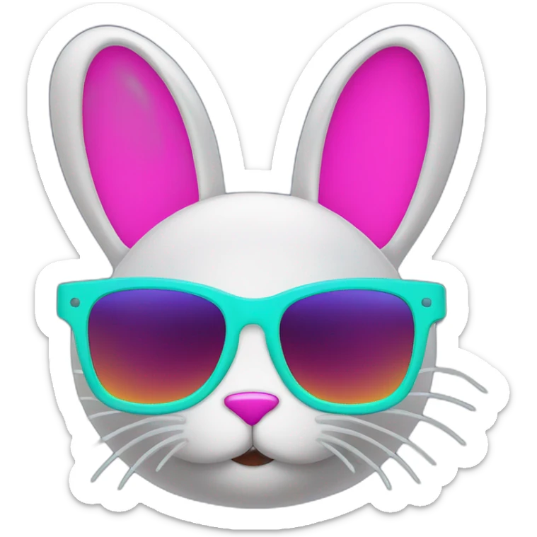 neon bunny sunglasses sticker