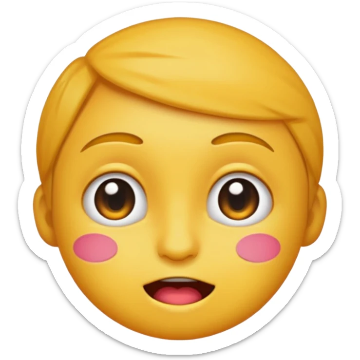 cartoon emoji sticker with a shy face and sweat on the forehead, colorful and cheerful, no text, suitable for WhatsApp and Instagram sticker