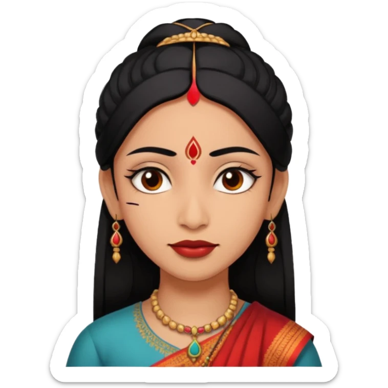 mache ienen inder miot roten punkt auf stirn schwarze haare und braune haut sticker