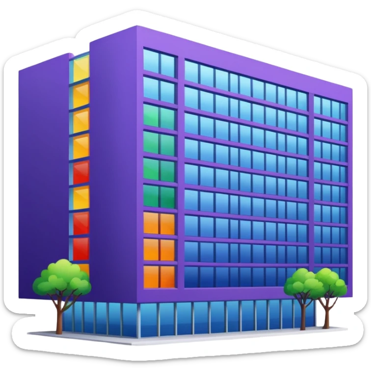 I want a 7 floors building with 7 colours. Starting with violet, indigo, blue, green, yellow, orange , red sticker