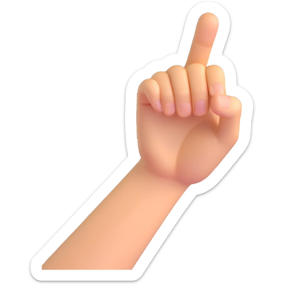 a hand with the thumb and ring finger touching, 3D emoji style, smooth and friendly sticker