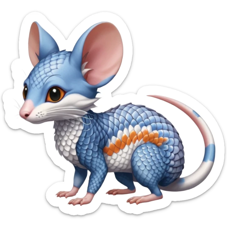 Flurry furry scaly mouse-Koi-possum-sphynx-sergal-fusion-animal-hybrid-creature  sticker