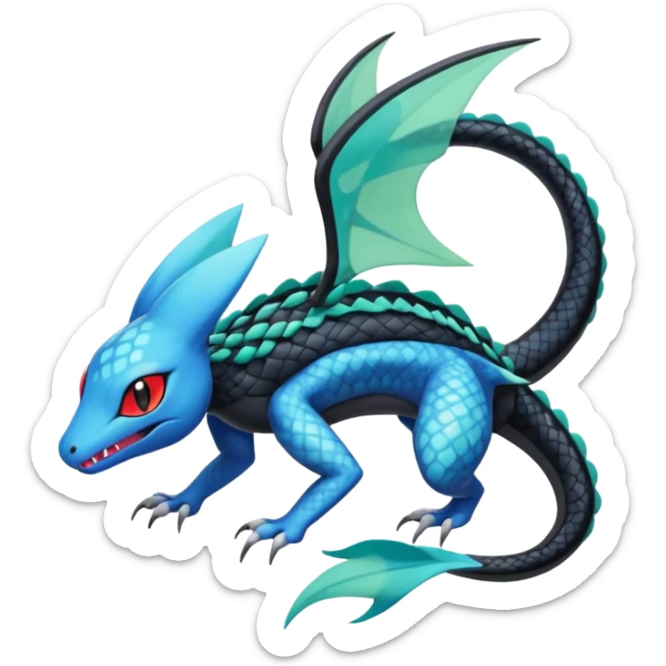 Meloetta-Dewott-Salandit-Nargacuga-Pokémon-Fakémon-fusion-hybrid-creature sticker