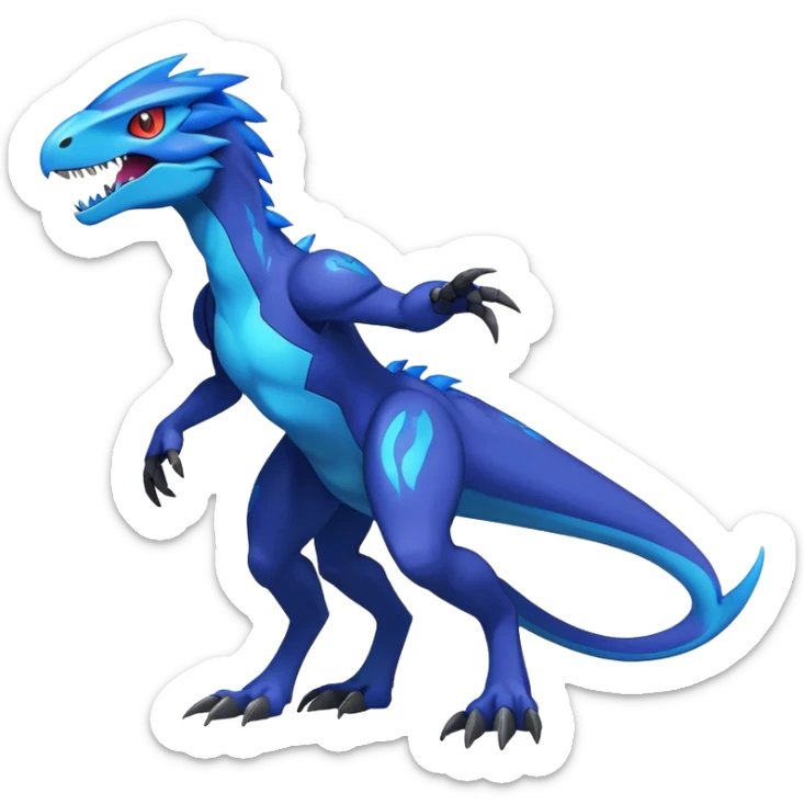 Shiny Nebula Futuristic Fakemon-Pokemon-Digimon-Spectrobes-Raptor-fusion, full body sticker