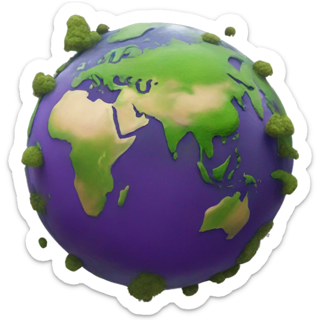 earth but some of the land is really polluted (polluted land is indicted as purple) sticker