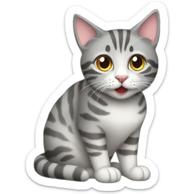 grey tabby cat sticker