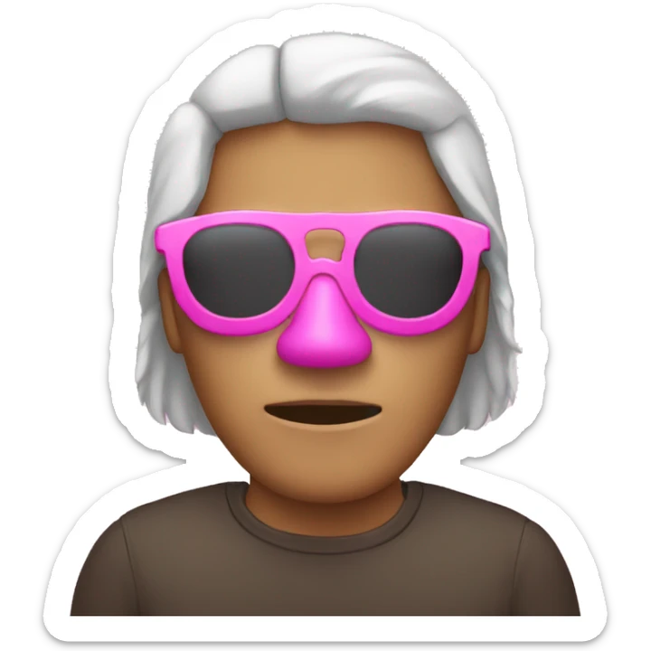 A man with a pink mask covering his entire face and large Eskimo glasses over his eyes sticker