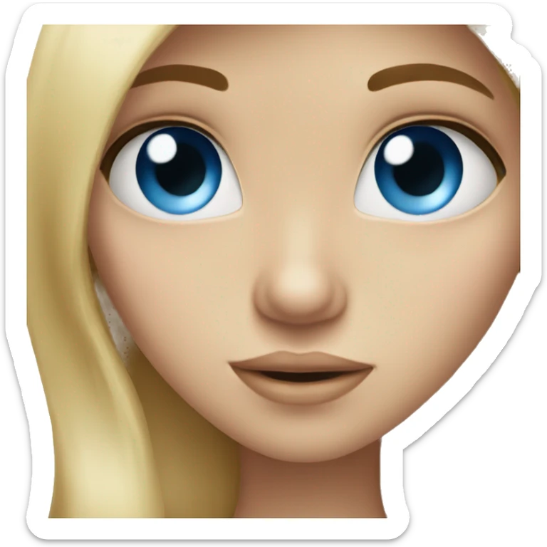 long blonde hair blue eyed girl kiss sticker