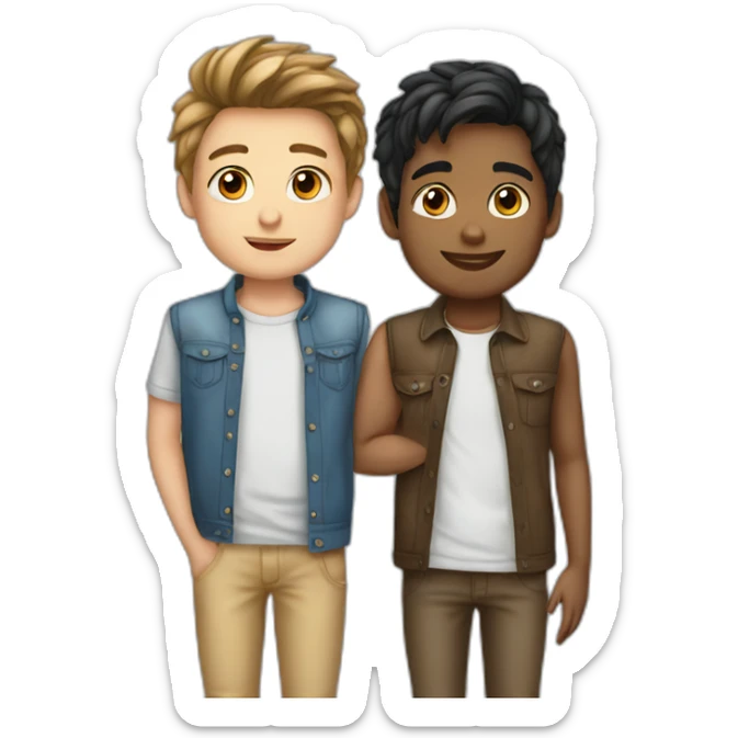 Cute boy love in girl but girl Chet on boy sticker