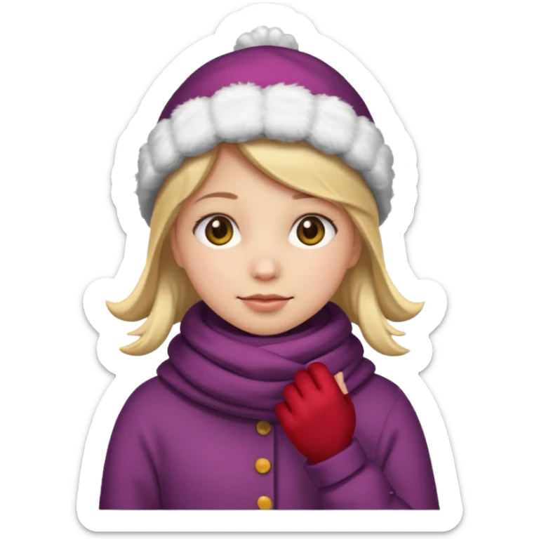 Christmas girly emoji of winter chill sticker