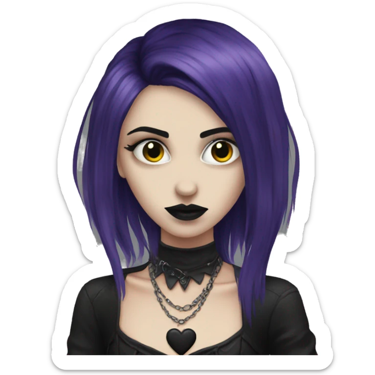 Goth heart sticker