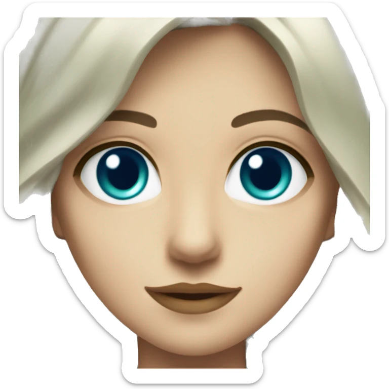 White Slytherin girl with brown middle hair and blue eyes sticker