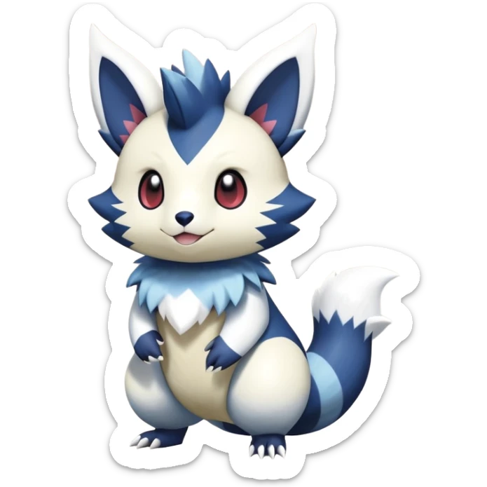 Shiny Furret-Oshawott-Meowstic-Zangoose-Hybrid (Full body) sticker