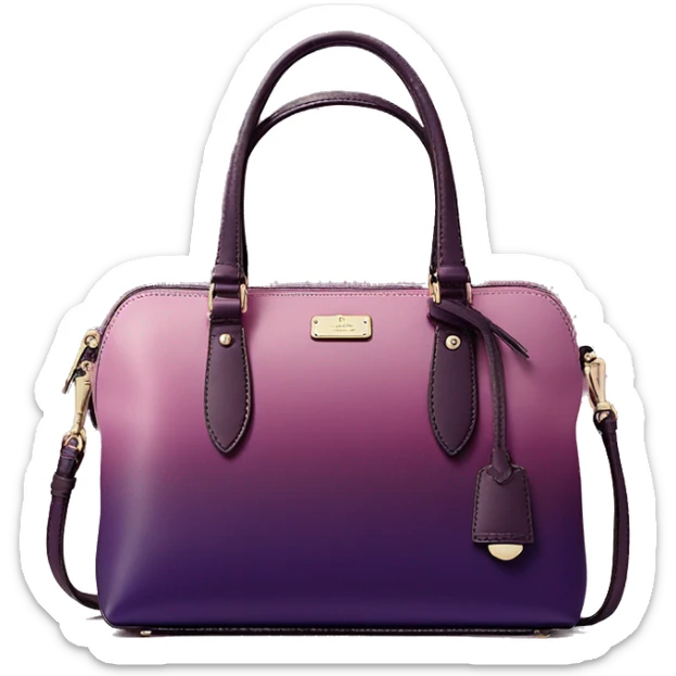 Realistic isolated plum purple to wine color ombre Kate Spade satchel purse.  sticker