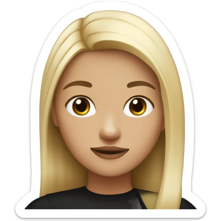 girl with black and blonde hair and black clothes sticker
