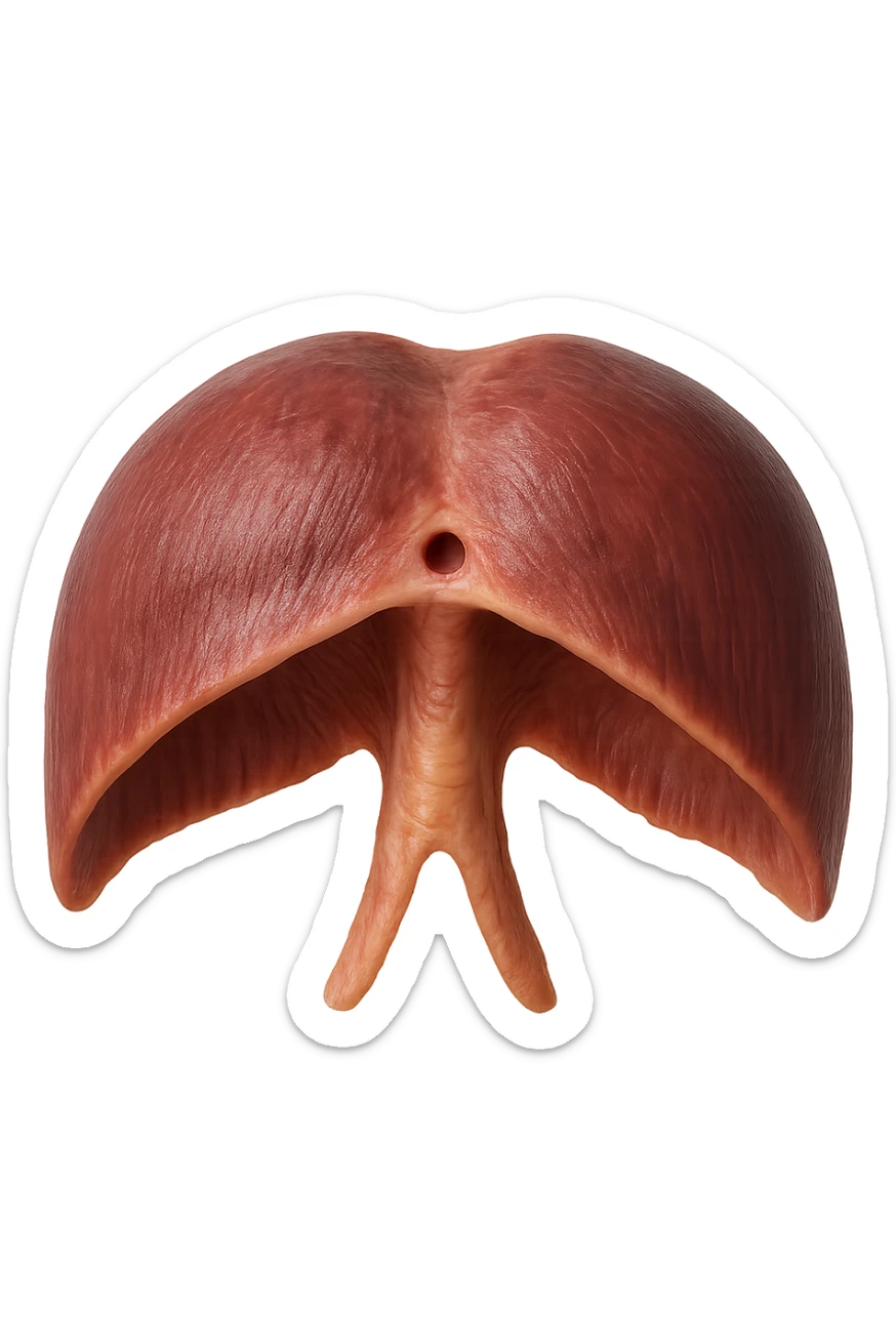 diaframma umano anatomico, iperrealistico 4k, isolato su sfondo bianco sticker