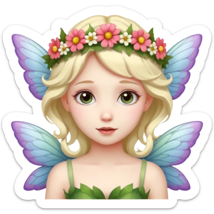 A flower fairy girl, full of wings sticker