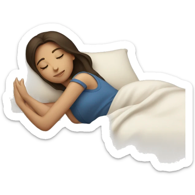 Brunette girl sleeping sticker