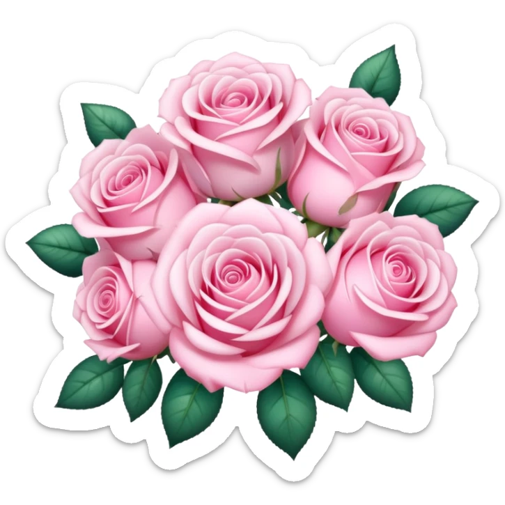 A sparkly shiny beautiful cute pretty aesthetic pastel pink rose bouquet sticker