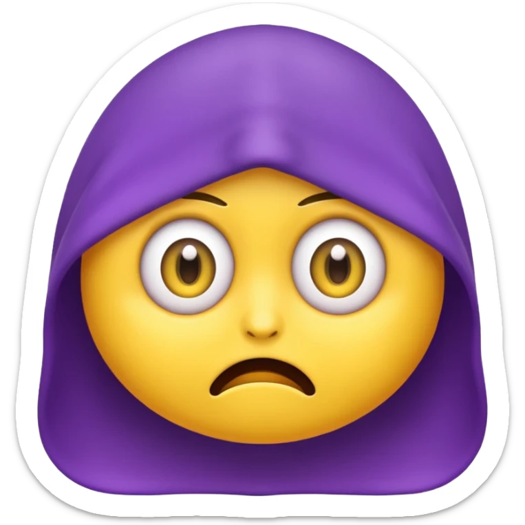 Wide eyes / Shadow to represent fear. make it a yellow emoji with purple sweat coming down the head sticker