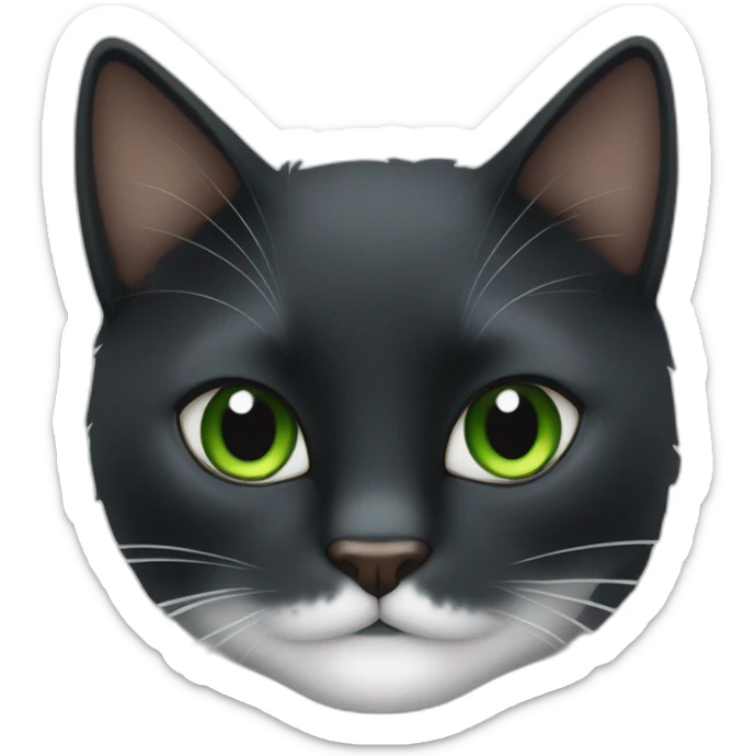 A big Totally black cat with brown eyes lovely stay near by totally white cat with green eyes sticker