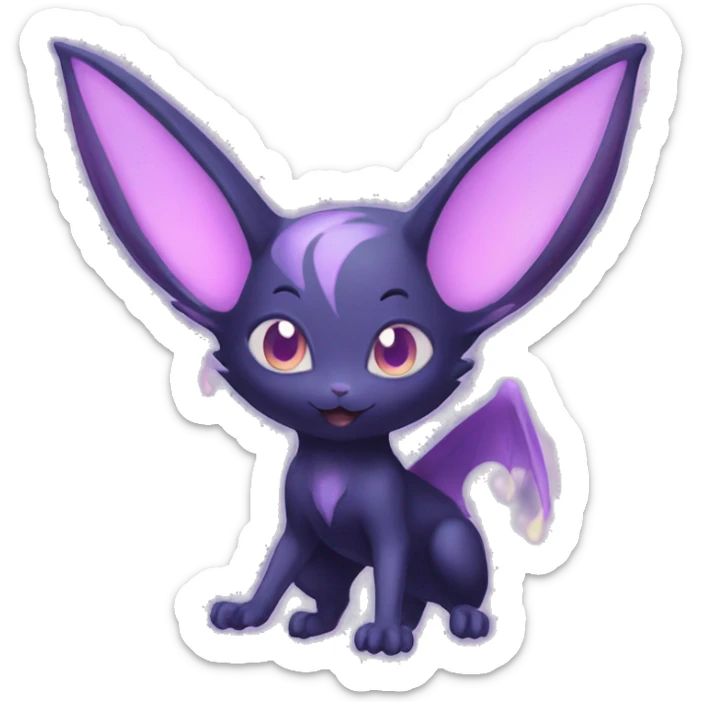 Dark Shiny Cute Kawaii Ethereal Dark Noibat-Delcatty-Espeon-fusion-hybrid full body sticker