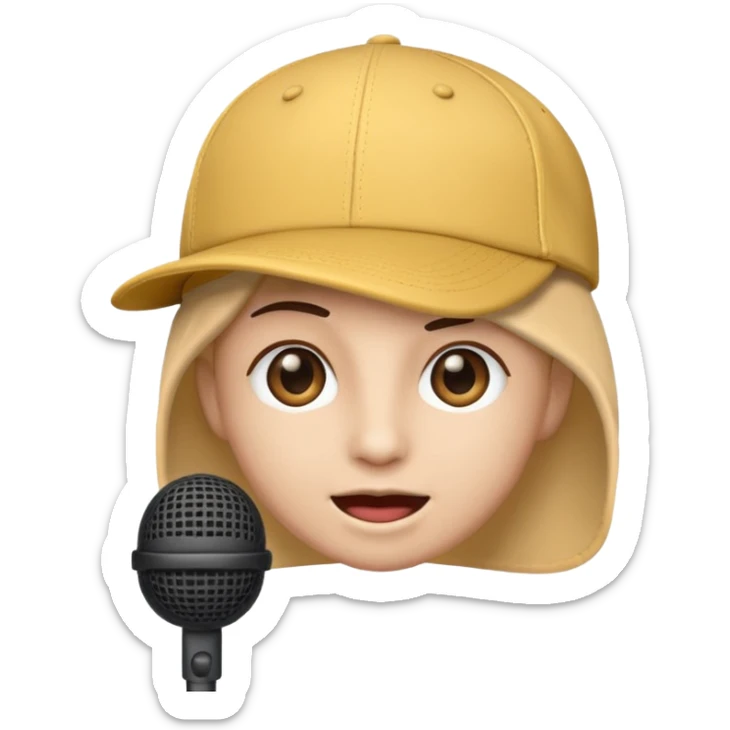 logo del álbum Trap Capos de Noriel, emoji style, face with cap and microphone, simple background, no text sticker