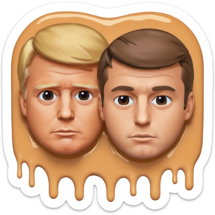 Trump est Macron qui fond le signe absolu cinéma de TikTok stp sticker