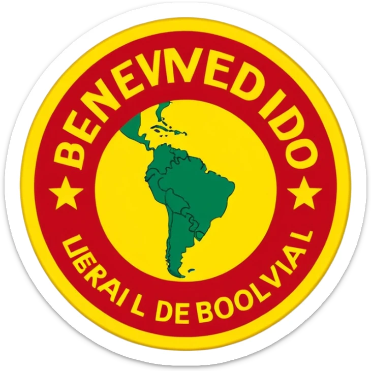 crear un sticker con colores rojo amarillo y verde con el siguiente texto: bienvenido al grupo partido liberal de bolivia sticker