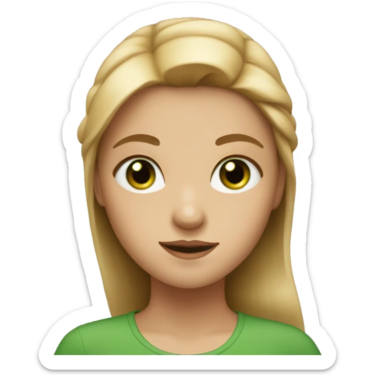 A girl with green eyes, chestnut and blond hair  sticker