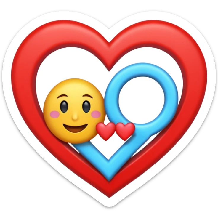 Quiero un emoji de amor y paz con la paloma blanca encerrada en un círculo y un corazón  sticker