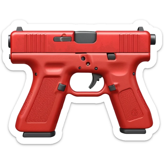 a red glock 20 with a drum mag inside of it with a red flag like people wear in real life with a incognito switch in the back plate sticker