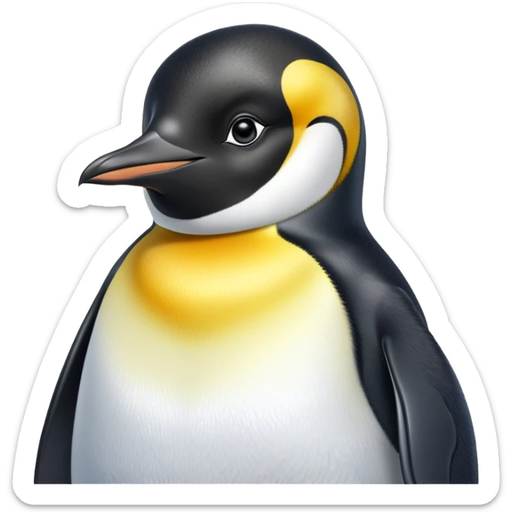 cinematic-adult-emperor-penguin-portrait-emoji,-head-tilted-playfully-and-inquisitively,-with-glossy,-pristine-plumage,-sparkling-eyes-filled-with-curiosity,-simplified-yet-irresistibly-adorable-features, black face sticker