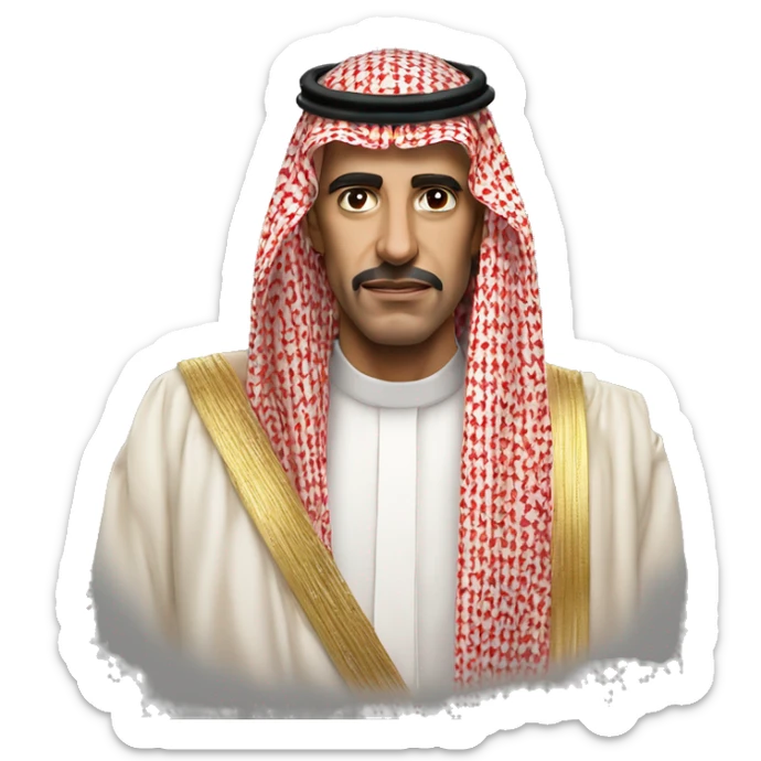 photorealistic King of Faisal of Saudi Arabia serious sticker