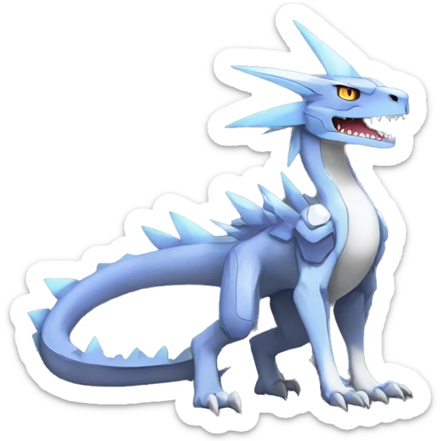  Edgy Shiny Futuristic Digimon-Fakemon-Reptile-Dragon-Sergal full body sticker