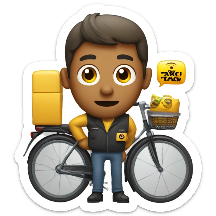 online taxi bike driver who is in idle time waiting for an order to come into their app sticker