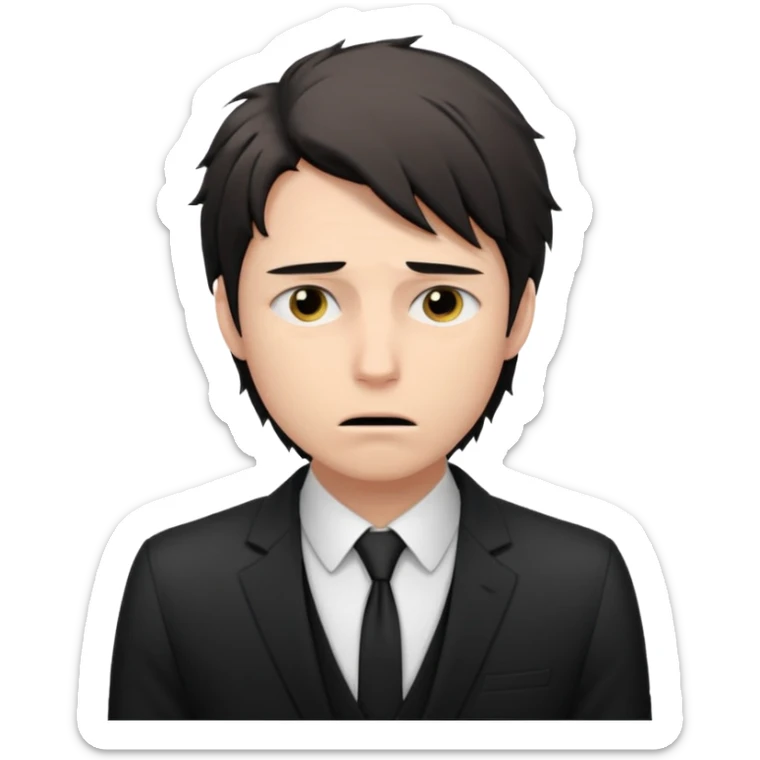 young man in despair applying for jobs with no successs - complete loss or absence of hope sticker