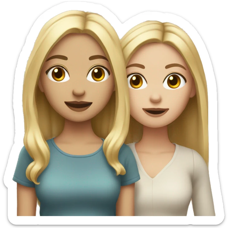 Two besties one with blonde hair and one with light brown hair go for shopping sticker