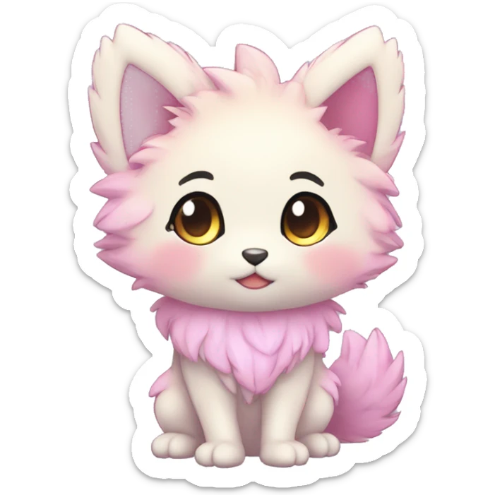  High quality detailed Cute Cool Kawaii stylish Pretty Chibi Fur-Sona Shiny Colorful Sparkly Fakemon Full Body sticker