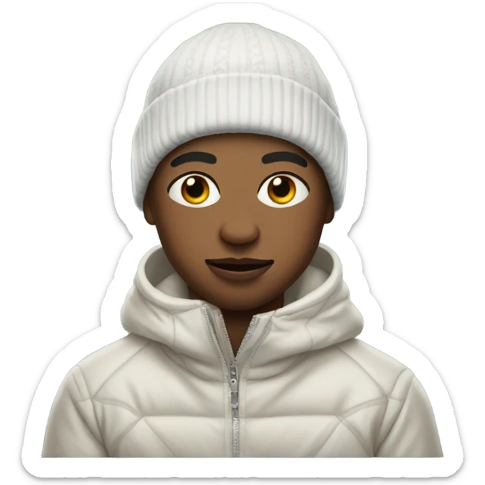 realistic portrait of boy wearing jewelry light skin with a ski mask on sticker