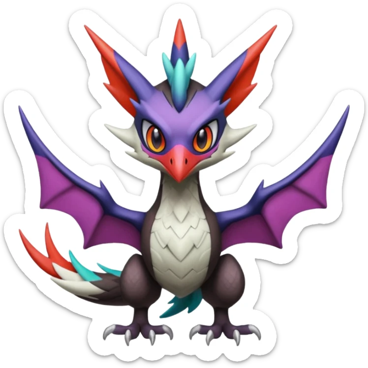 Noibat-Noivern-Silvally-Fakémon-hybrid-creature (full body)  sticker