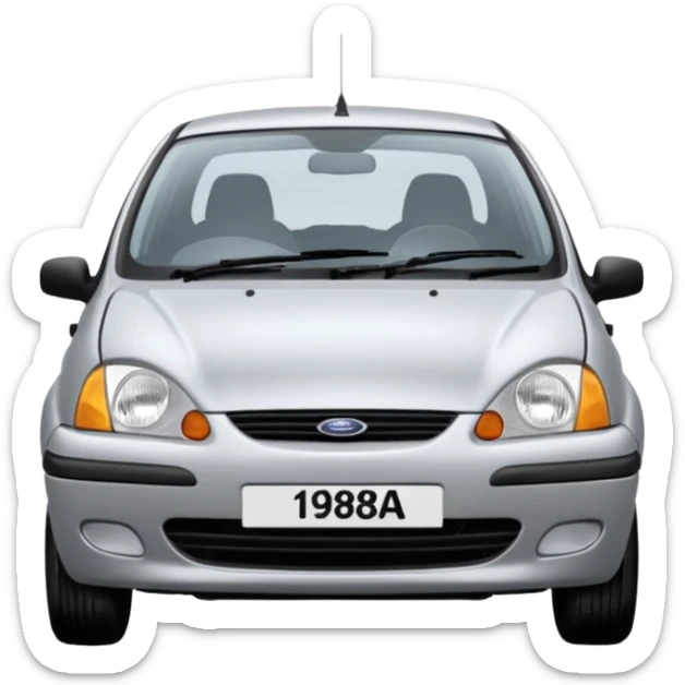 1998 Ford Fiesta LX Zetec 1.2 Front.jpg oval shaped headloghts with an oval grill  sticker
