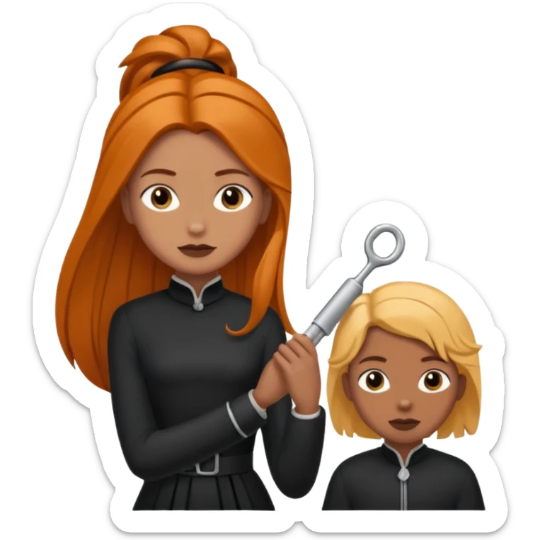 Genre moi un garçon noir roux avec un haut noire et des vanilles qui fait un câlin à. Une fille noir clair avec de longue tresses et un haut noir  sticker