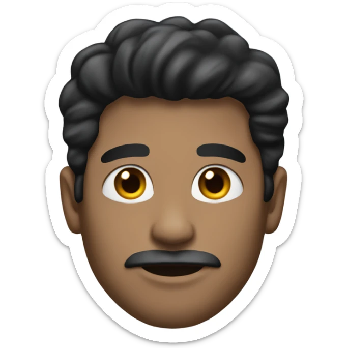 man with black hair, ligth skin and no beard and no mustache sticker
